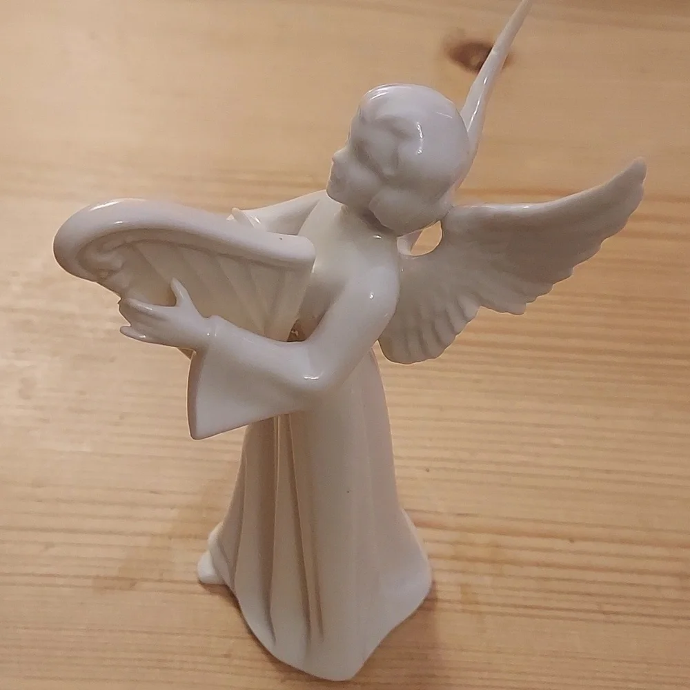 Vintage Dresden porcelain angel with harp